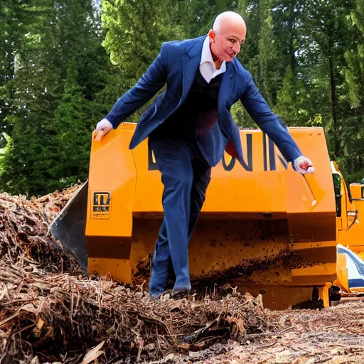 Image similar to Jeff bezos falling into a wood chipper, hd photo