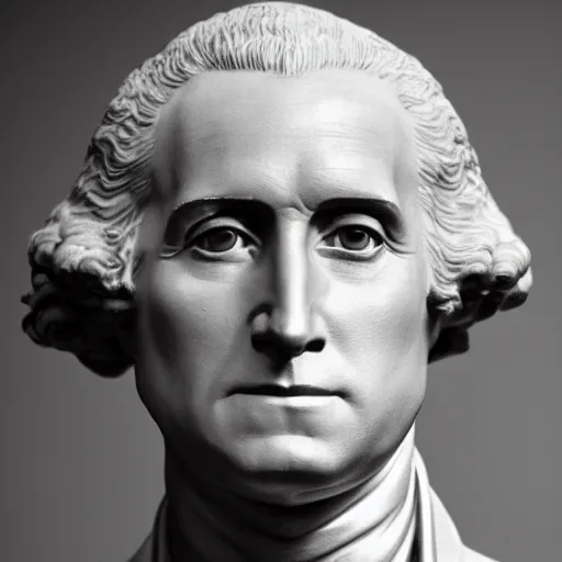 Prompt: hyper realistic dslr shot of george washington incredible detail features in 2 0 2 2