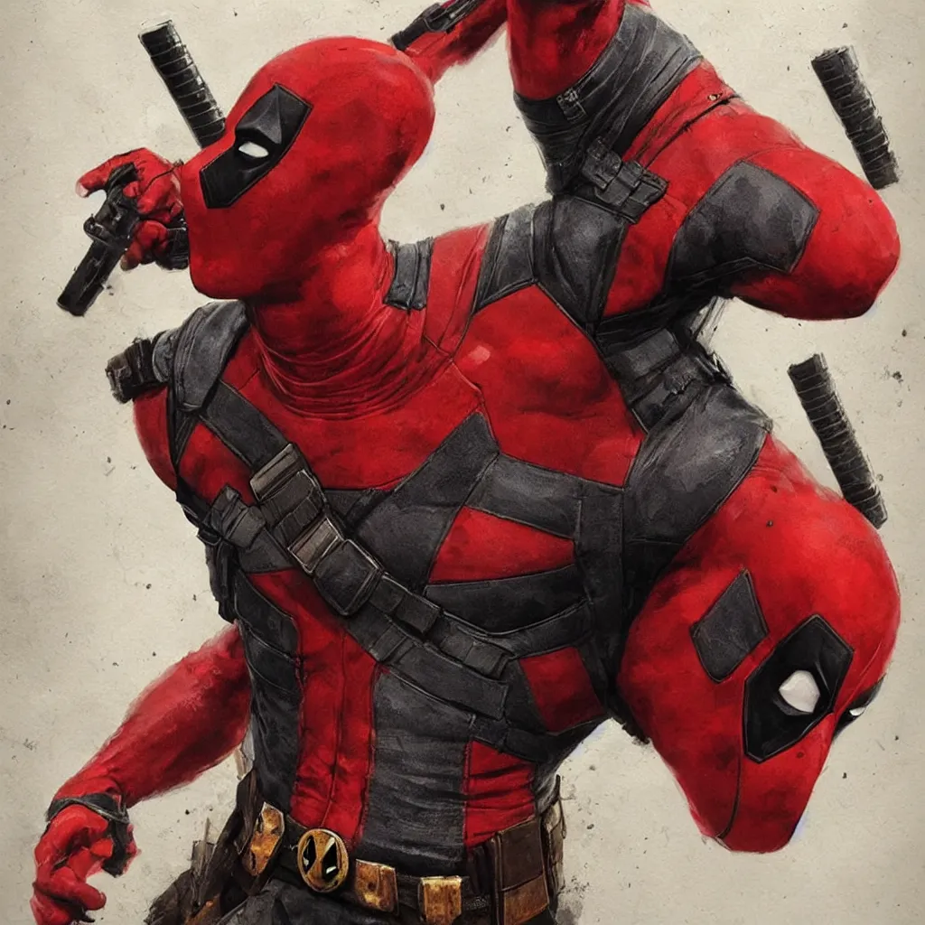 Image similar to a chicken like deadpool, super power, overdetailed art, by greg rutkowski, magic