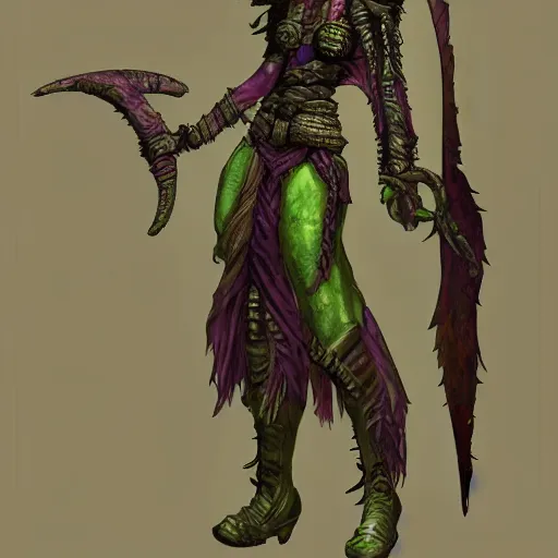 Image similar to planescape art style annah character concept