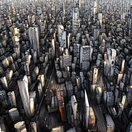 Prompt: the Mega city of Uber-Land, digital art trending on ArtStation