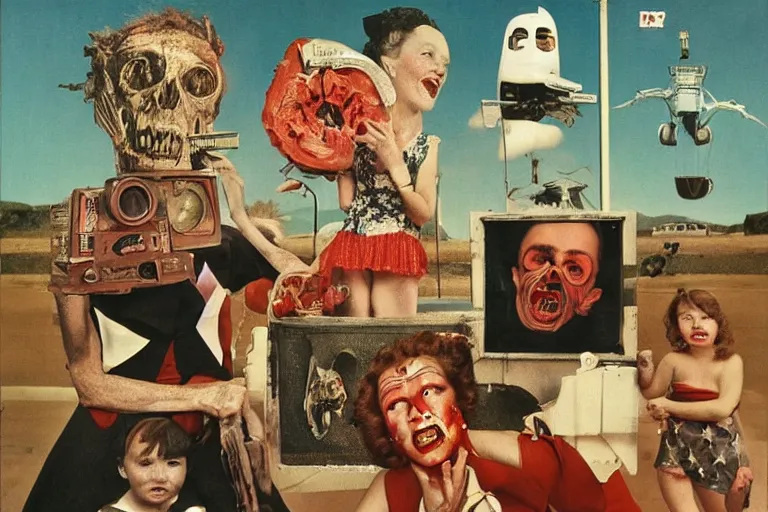 Image similar to kodachrome nightmare americana, joel peter witkin photo of 1 9 5 0 s suburban family, capitalist propaganda meets body horror, patriotic nihilism, annie liebovitz, bosch, disney, francis bacon, minimalist, beksinski, pixar