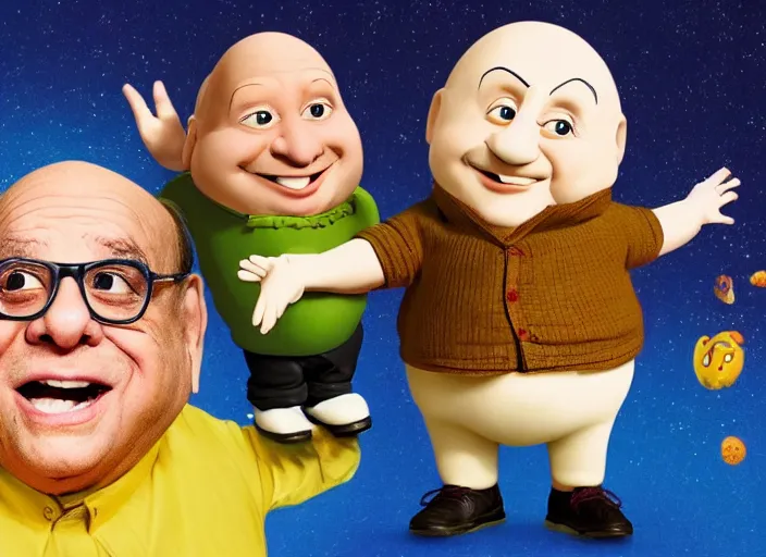 Image similar to photo of humpty dumpy with the face of danny devito