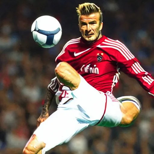 Image similar to David Beckham bicycle kick