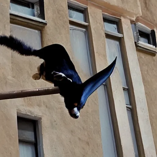 Prompt: zorro qui boit un cafe sur le tout d'un batiment dans l'espace