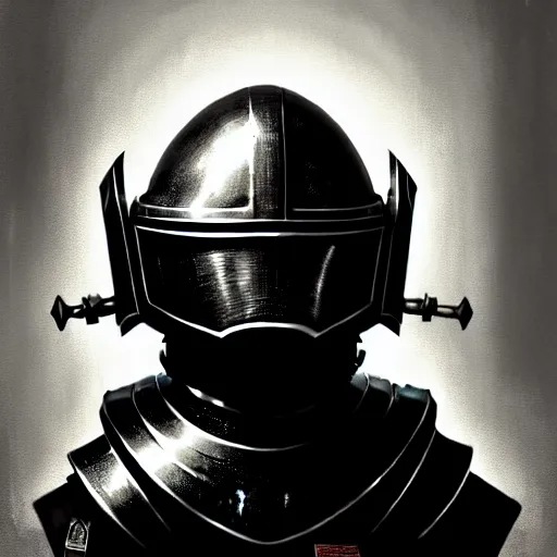 Image similar to knight pepe, scifi, power armor, mechasuit, medieval pepe, futuristic sword, heavy gun, armored, helmet, military, heavy, modern, gaz mask, black and white, concept art, bust portrait, Nekro, Tom Bagshaw, Craig Mullins, ventail, exsokeleton
