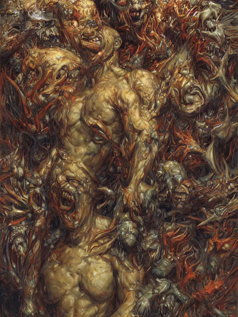 Prompt: Potrait of a Happy Monster Boy, by Donato Giancola