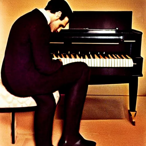 Image similar to henry cavill playing piano, autochrome