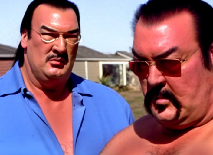 Image similar to steven seagal in a still from the tv show trailer park boys (2001)