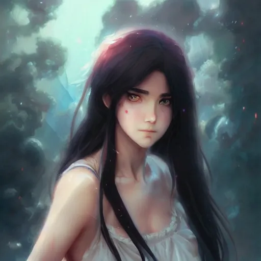 Image similar to jennifer connelly as a beautiful anime girl by wlop and greg rutkowski