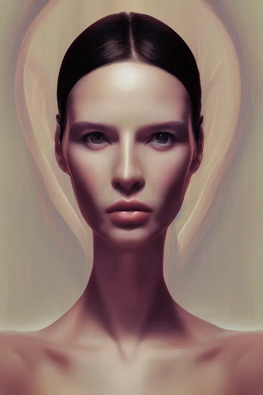 Prompt: portrait of a woman, symmetric, vibrant, digital painted art by irakli nadar