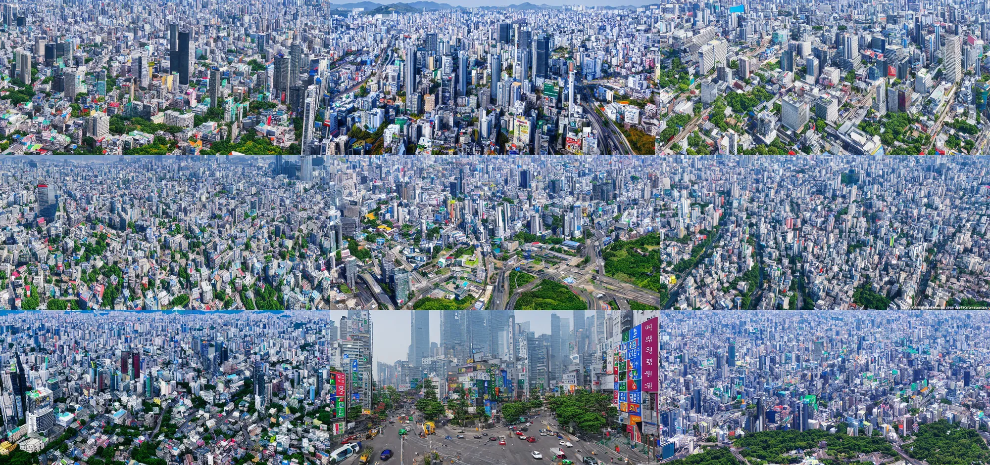 Prompt: google street view from seoul, south korea, high quality, 4k