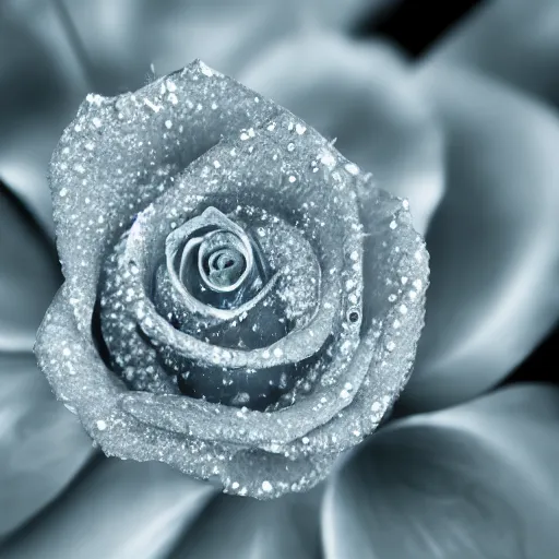 Prompt: crystal rose, highly detailed, elegant, 4 k, close - up, bokeh, realistic,