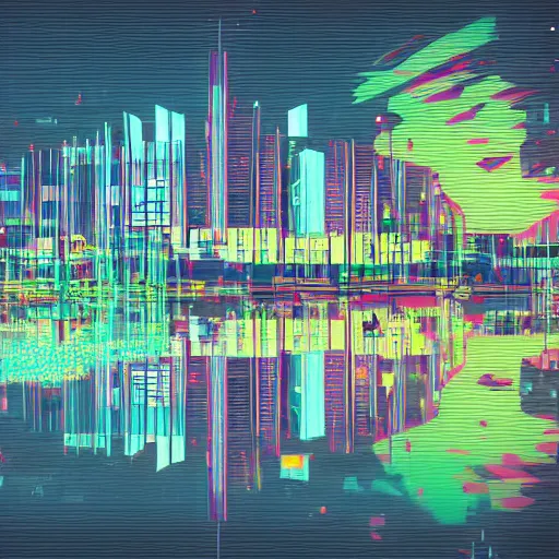 Prompt: kongsvinger city in the style of cyberpunk