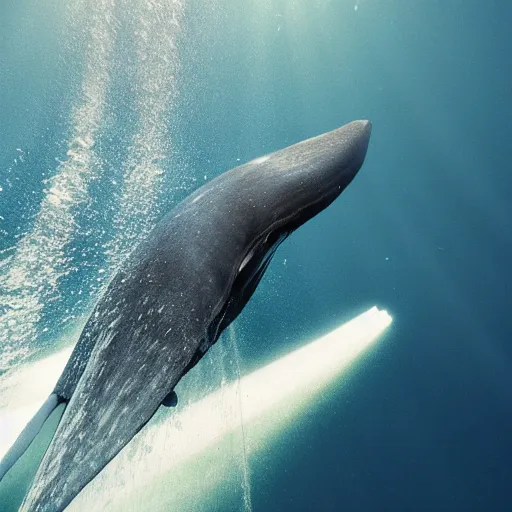Prompt: photograph of an astronaut riding a blue whale underwater, artstation, Nat Geo photography award