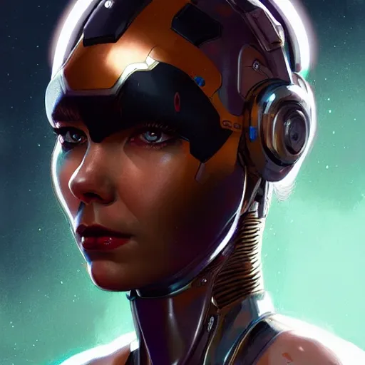 Image similar to cyborg bjork, portrait, highly detailed, digital painting, trending on artstation, concept art, sharp focus, illustration, art by artgerm and greg rutkowski and magali villeneuv