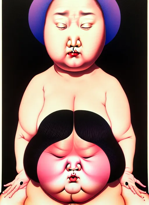 Image similar to portrait cute fat woman by shusei nagaoka kaws, david rudnick, takato yamamoto, airbrush on canvas pastell colors cell shaded 8 k