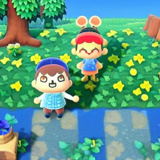 Image similar to animal crossing crip gang