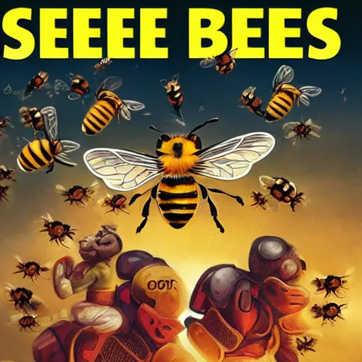 Image similar to save the bees poster, artstation