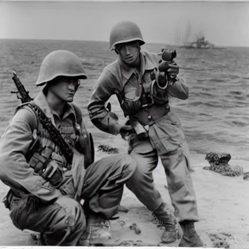 Image similar to photography of us marine corps during world war 2 in the pacific