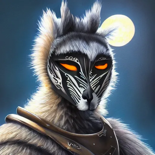 Image similar to male lemur in dragon knight armor, sun in the background, intricate, elegant, fantasy, highly detailed, digital painting, artstation, concept art, smooth, sharp focus, illustration, art by artgerm