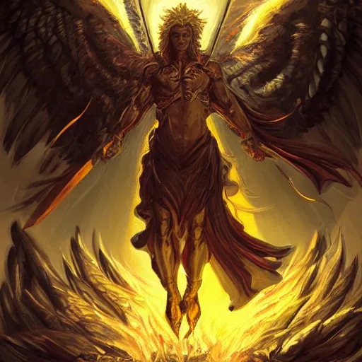 archangel michael surrounded by demons, artstation, | Stable Diffusion ...