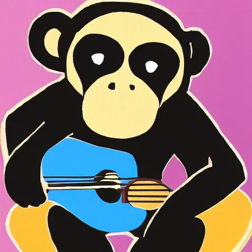 Prompt: a monkey playing guitar
