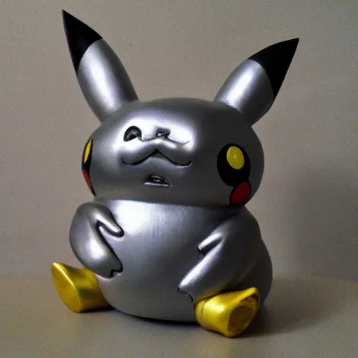 Image similar to Pikachu Sculpture made out of metal