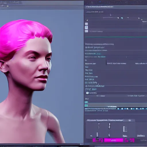 Prompt: Pink woman of science fiction. Unreal Engine 5.