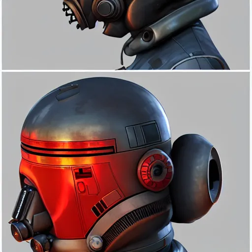 Image similar to an astromech-punk cyberpunk space pilot mask and helmet for a mech suit, sculpted in zbrush in the style of anthony chong jones, trending on art station