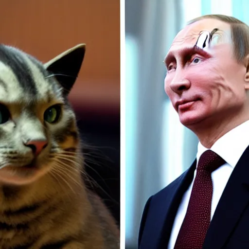 Image similar to vladimir putin with cat ears, anime style