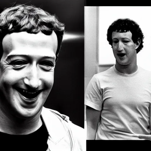 Image similar to Mark Zuckerberg as an evil supervillian in a movie, 1980s