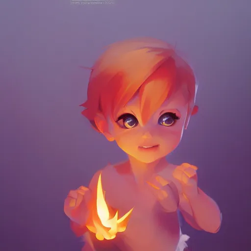 Image similar to very cute baby flame, minimalist, behance hd by jesper ejsing, by rhads, makoto shinkai and lois van baarle, ilya kuvshinov, rossdraws global illumination