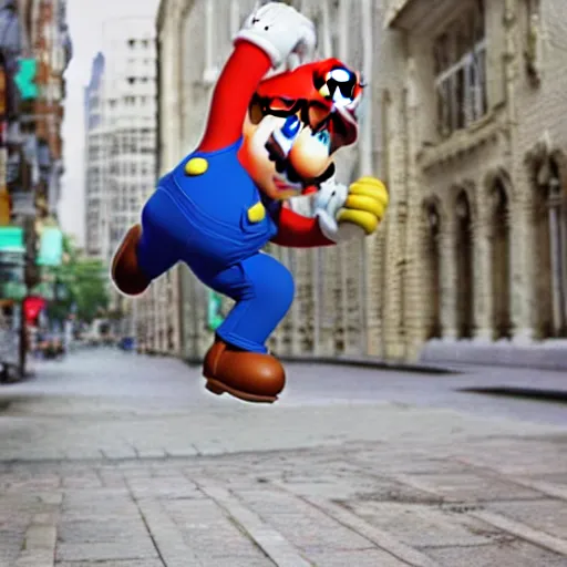 Image similar to mario in real life, photography