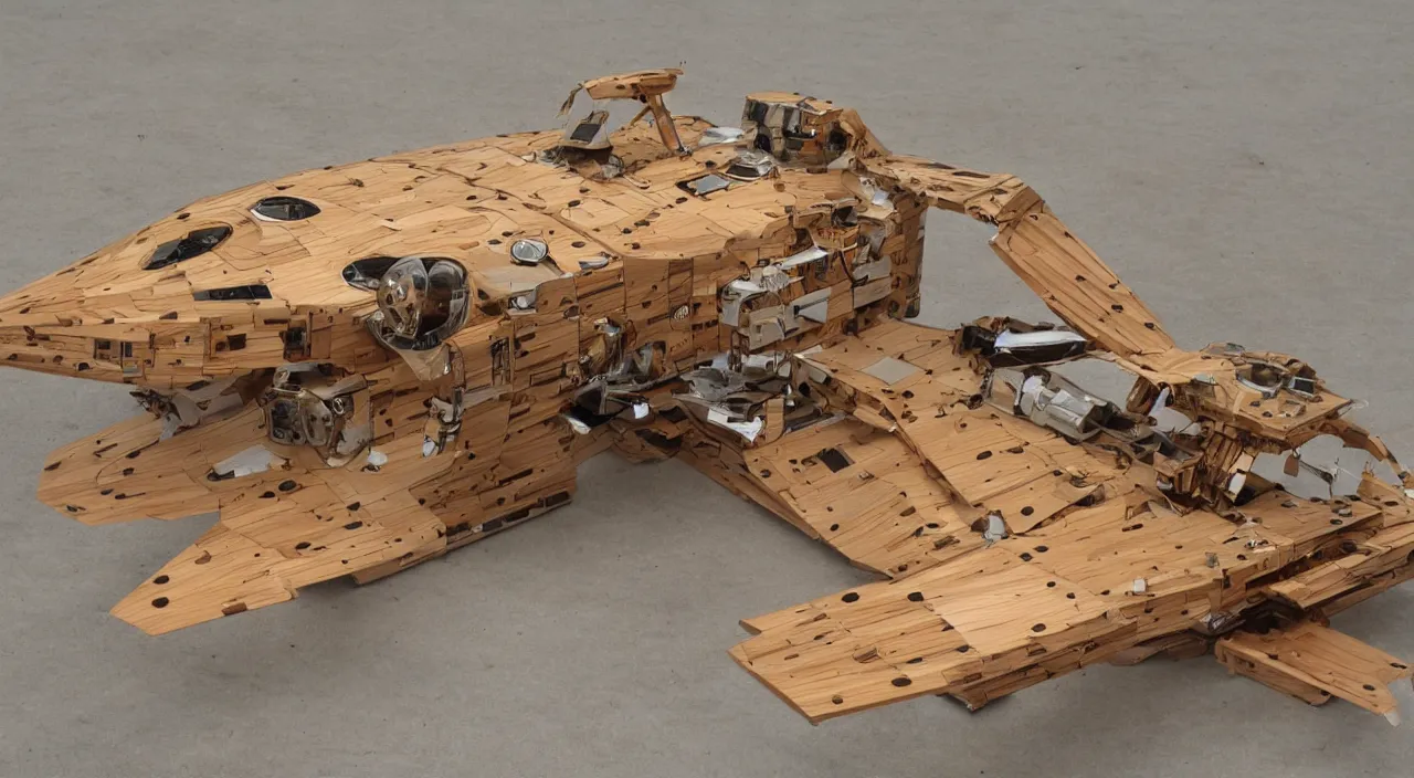 Prompt: spacecraft made out of wood