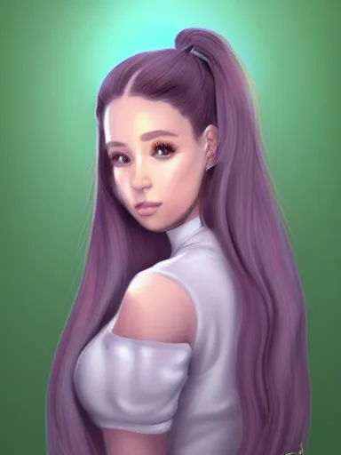 Prompt: sad ariana, amazing artwork full body portrait, trending on artstation, digital art.