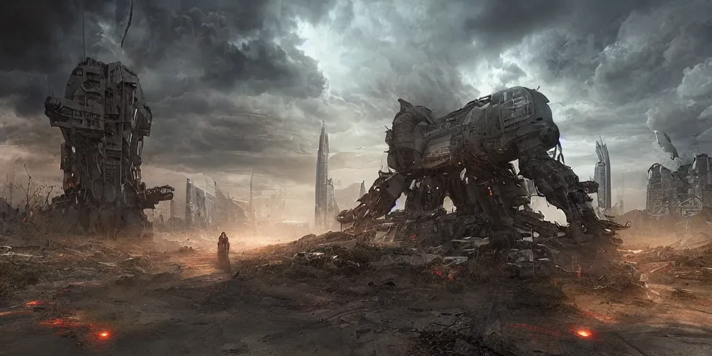 Image similar to an apocalyptic world, CGI , Realistic, illustration, render, realistic, sci-fi