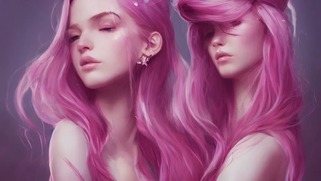 Image similar to teen girl, pink hair, gorgeous, amazing, elegant, intricate, highly detailed, digital painting, artstation, concept art, sharp focus, illustration, art by Ross tran