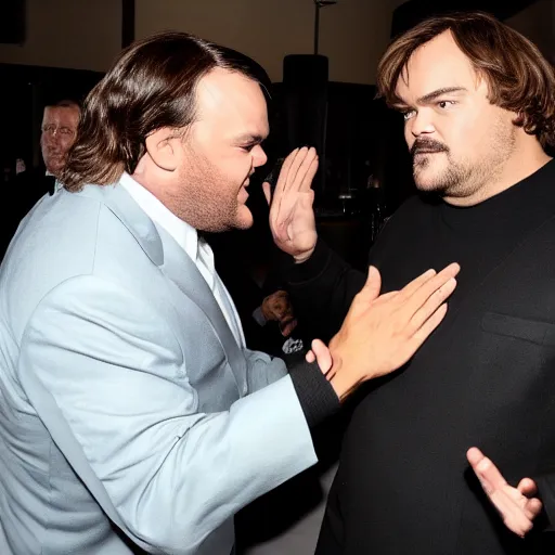 Prompt: Will Smith slapping Jack Black