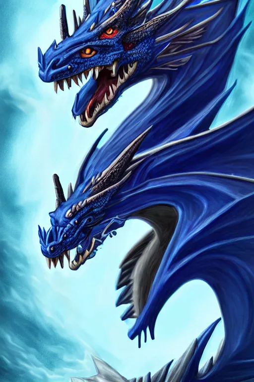 Prompt: half length portrait of a blue dragon sorcerer, nature lover, nerd, clumsy, electricity, comets, dragon, male, magical robes, high fantasy, d & d, by tyler jacobson, face details, extremely detailed, digital illustration