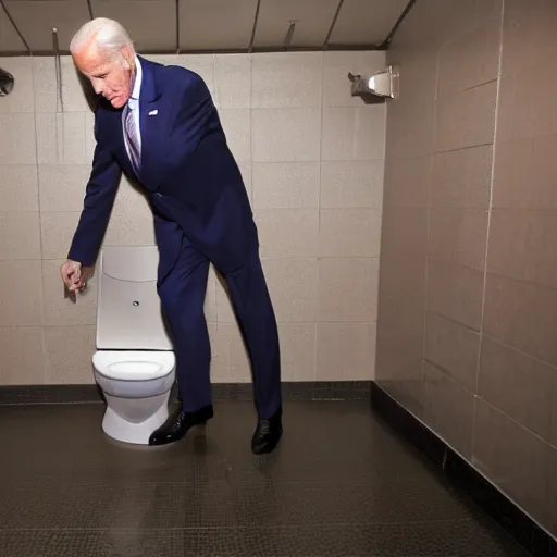 Image similar to joe biden falling off a urinal