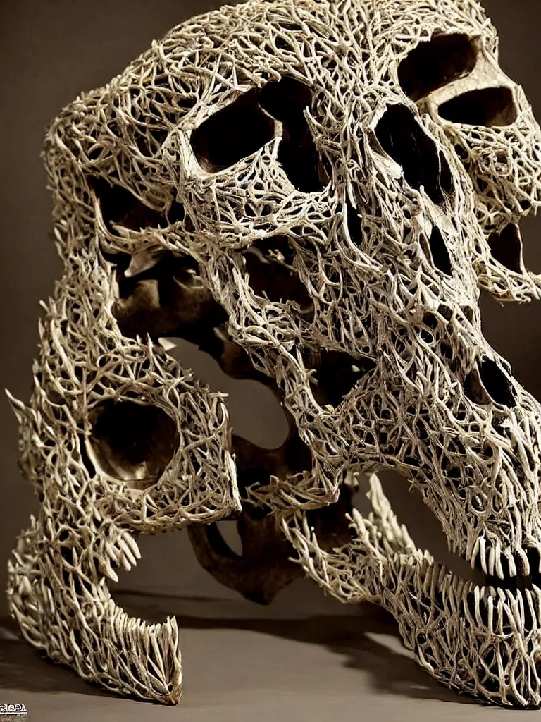 Image similar to animal skull made of rifles, ultra-realistic, intricate details photograph