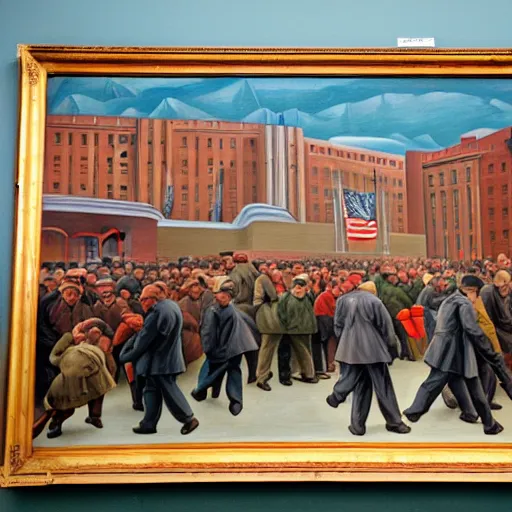 Image similar to the word daily in a socialist realist mural