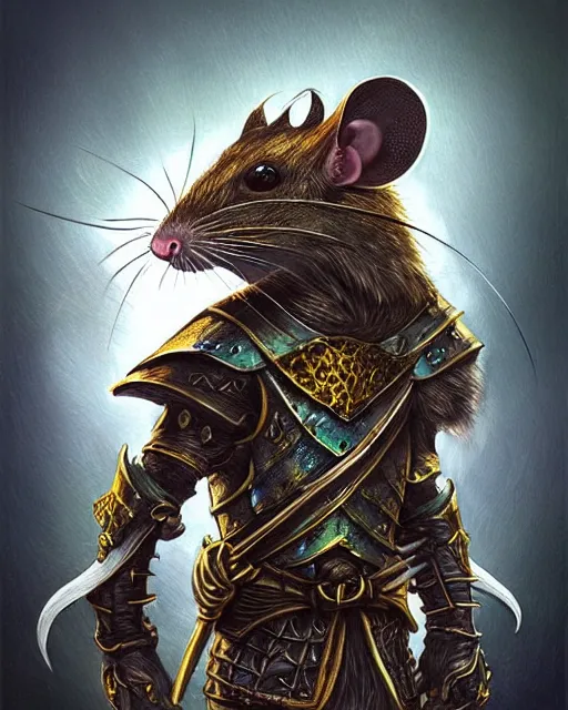 Prompt: rat, fantasy art, armored young rat squire, armor, intricate design, artstation, amazing fantasy art, award winning, trending