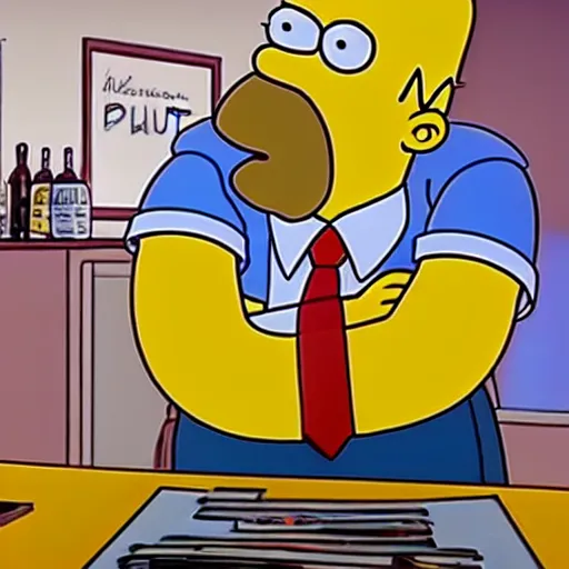 Prompt: Homer Simpson In pulp fiction