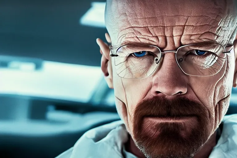 Image similar to walter white with a full beard, movie still frame, promotional image, imax 7 0 mm footage, oscar nominated cinematography, volumetric lighting, 8 k resolution