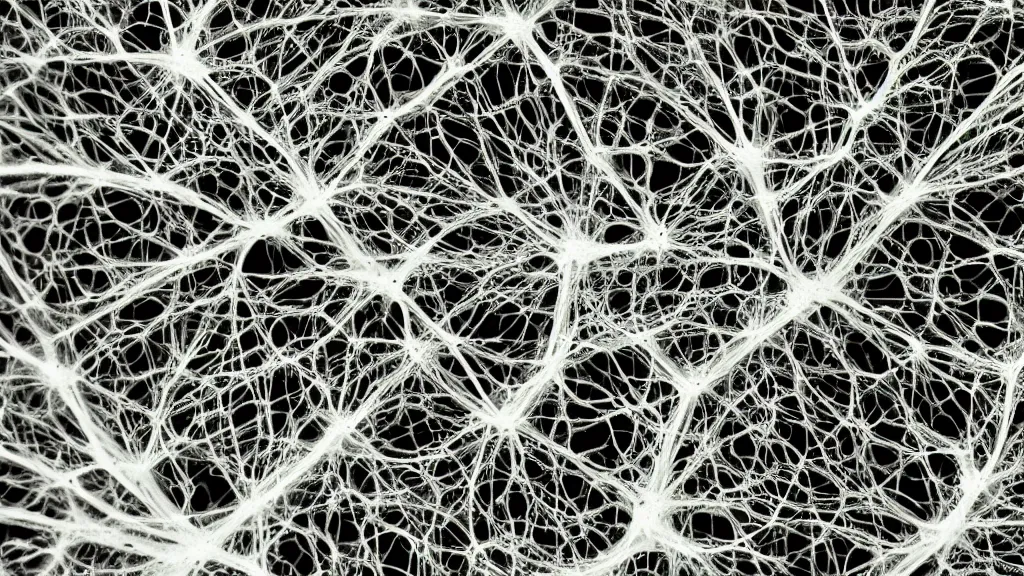 Prompt: a mineral network of neurons and dendrites, macro, photography, scientific