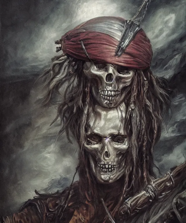 Image similar to ultra realistic color portrait painting of a tranparent 1 7 th century pirate ghost with a sword in a grotto, dark, painted, brooding, atmospheric, seascape, horror, smooth, epic, highly detailed, cinematic, artstation, dave dorman