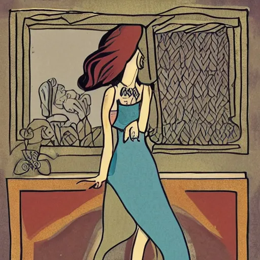 Image similar to an illustration in the style of olivia de berardinis.