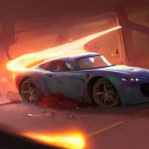 Lightning mcqueen best sale car crash